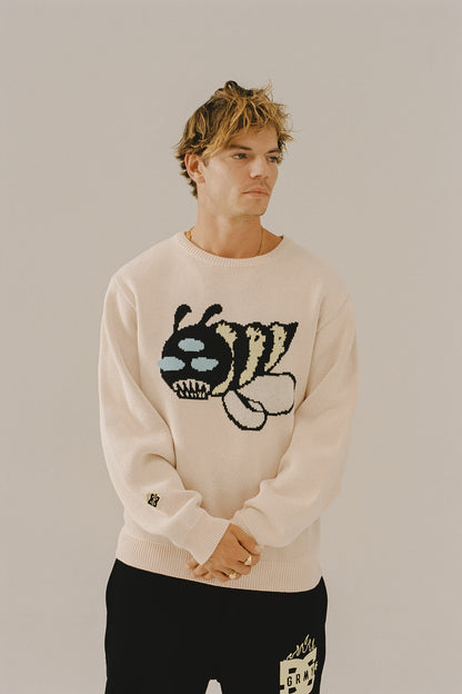 THE SWARM DC SHOES X GRIMEY RAW HONEY KNIT SWEATER PINK