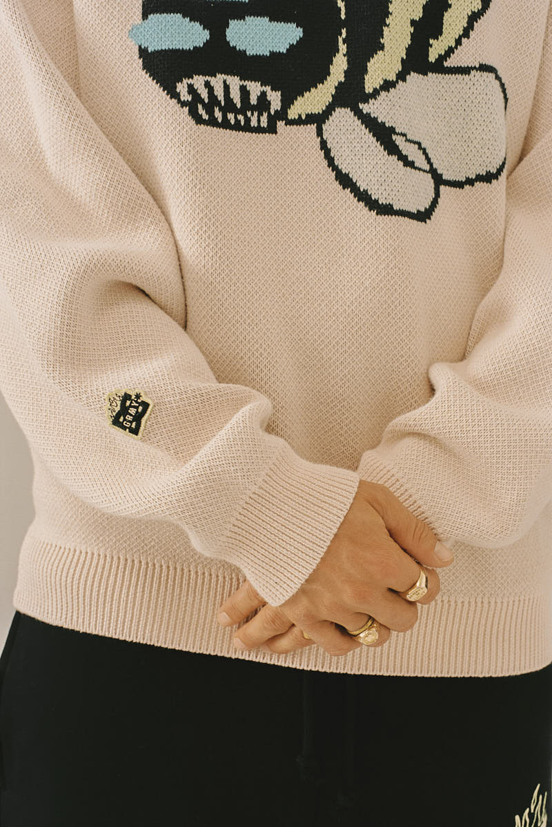THE SWARM DC SHOES X GRIMEY RAW HONEY KNIT SWEATER PINK