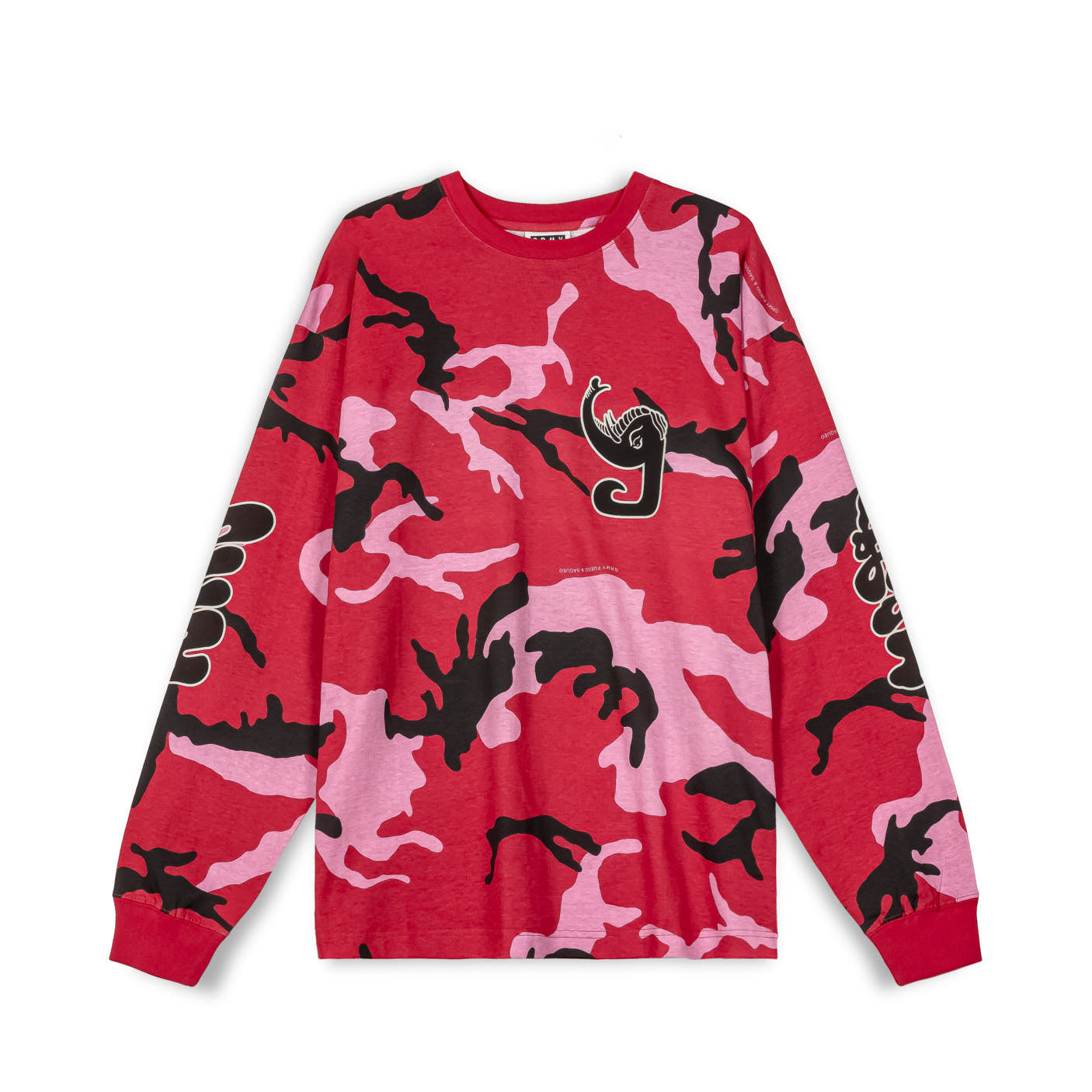 ALL OVER PRINT TUSKER TEMPLE LONG SLEEVE TEE RED