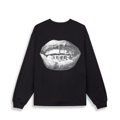 PEACE WITHIN THE GLITZY GRILLZ LONG SLEEVE TEE BLACK