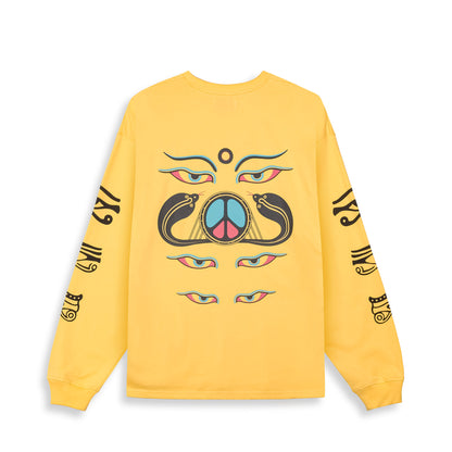 PEACE WITHIN LONG SLEEVE TEE YELLOW