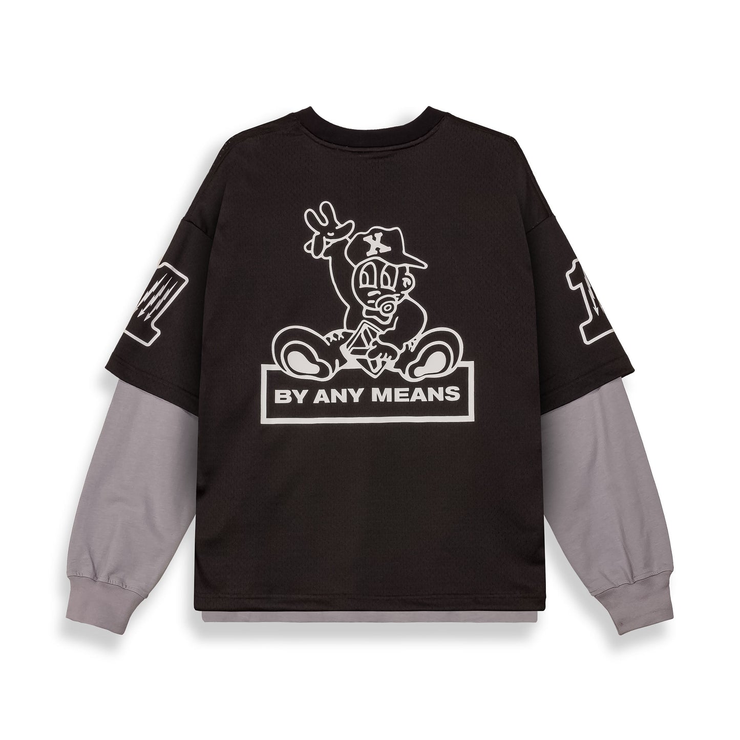 RACE WAR MESH LONG SLEEVE TEE BLACK