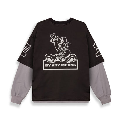 RACE WAR MESH LONG SLEEVE TEE BLACK