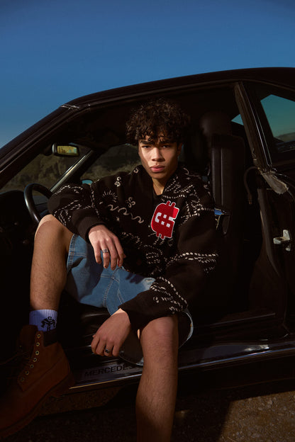 LONE HAND KNITTING CARDIGAN BLACK