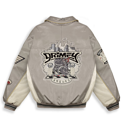 DEEPER PU LEATHER JACKET GREY