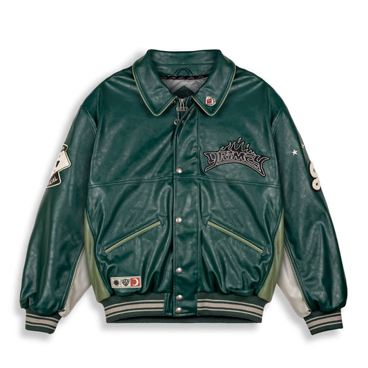 DEEPER PU LEATHER JACKET GREEN