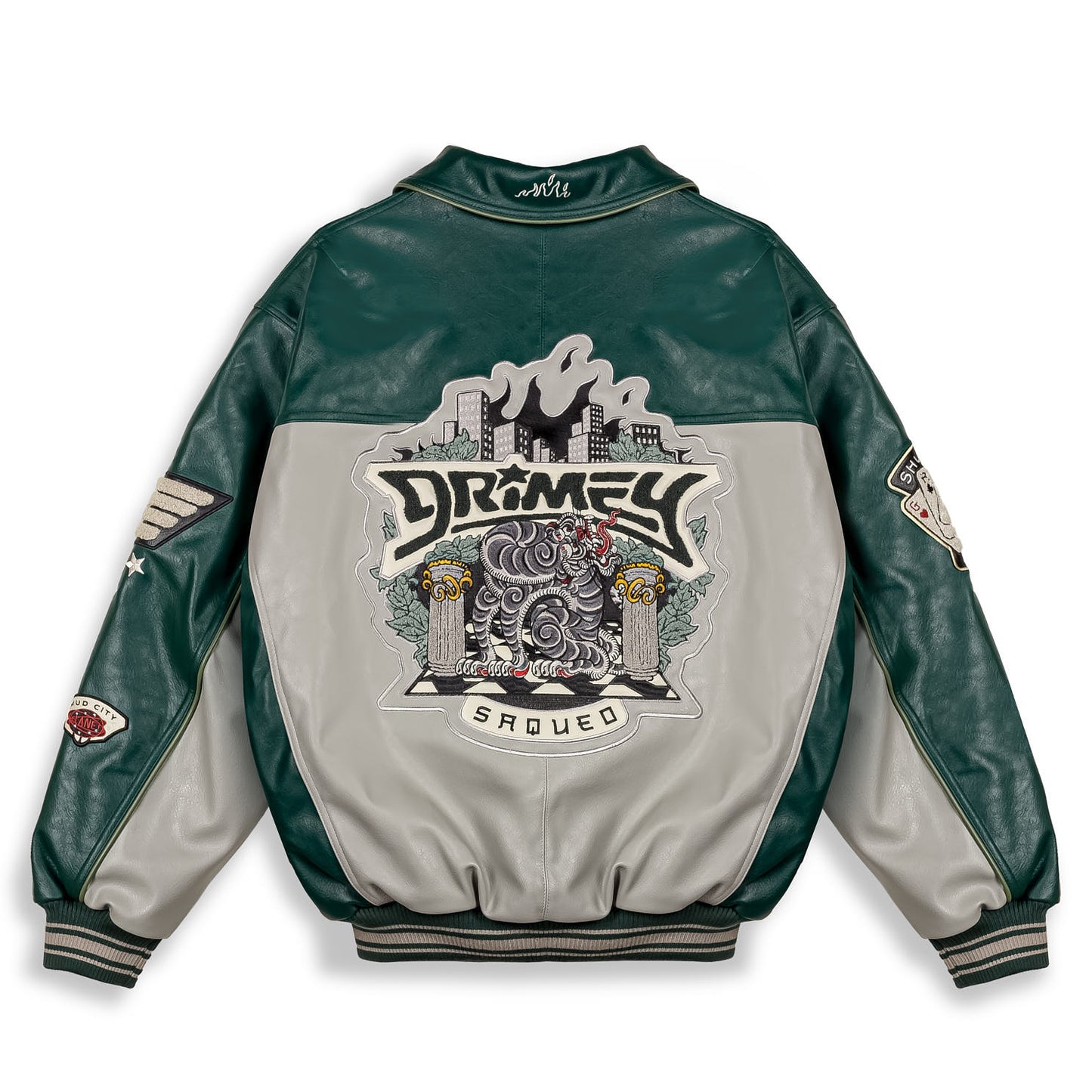 DEEPER PU LEATHER JACKET GREEN