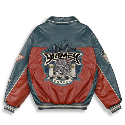 DEEPER PU LEATHER JACKET NAVY