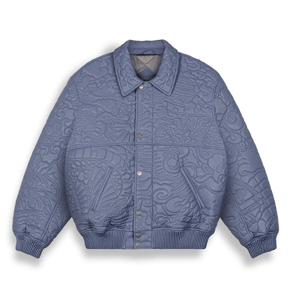 SAMPANS PU LEATHER JACKET BLUE