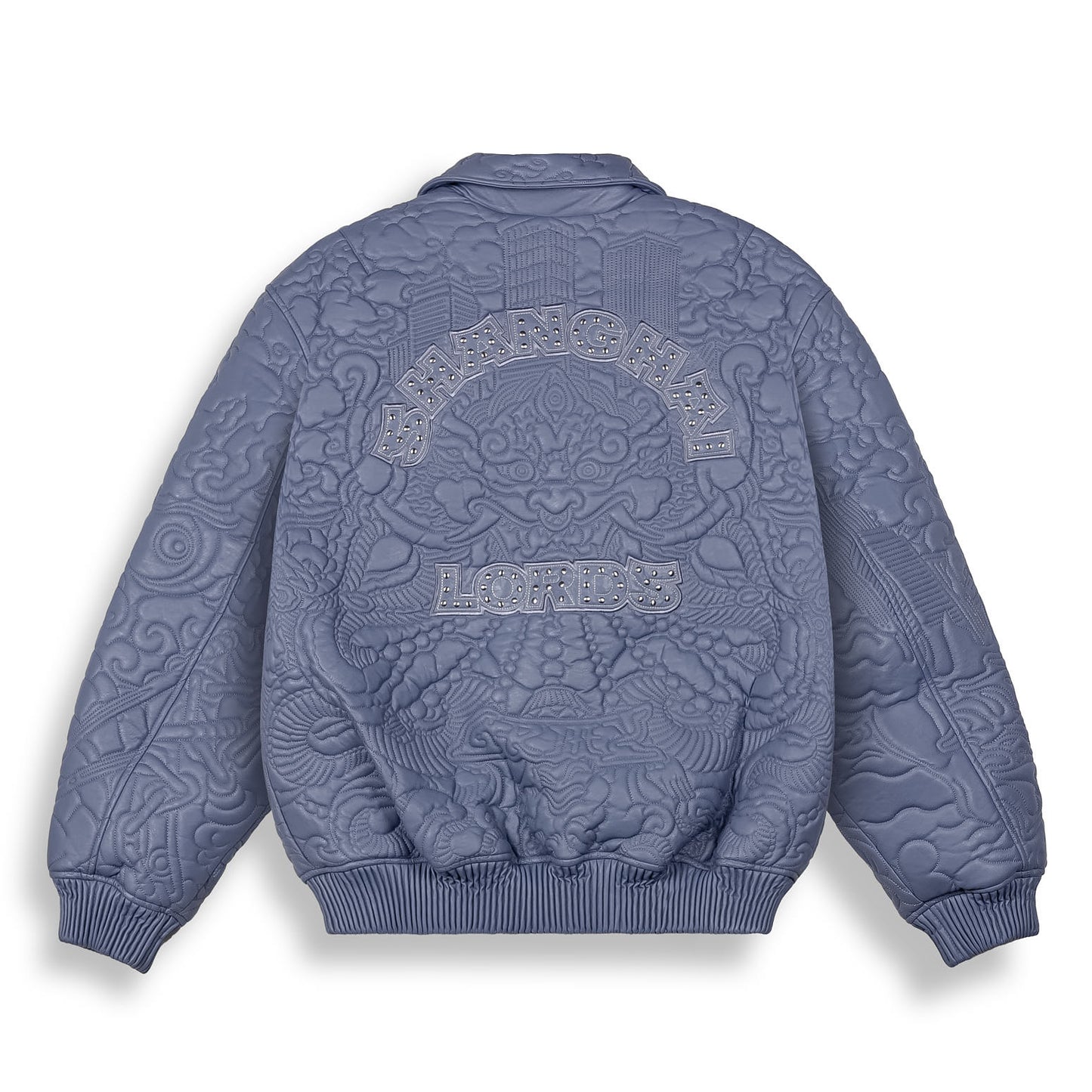 SAMPANS PU LEATHER JACKET BLUE