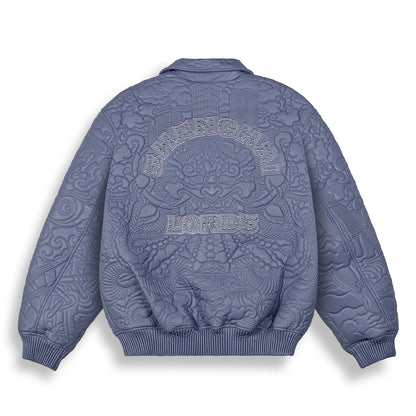 SAMPANS PU LEATHER JACKET BLUE