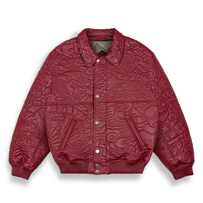 SAMPANS PU LEATHER JACKET WINE