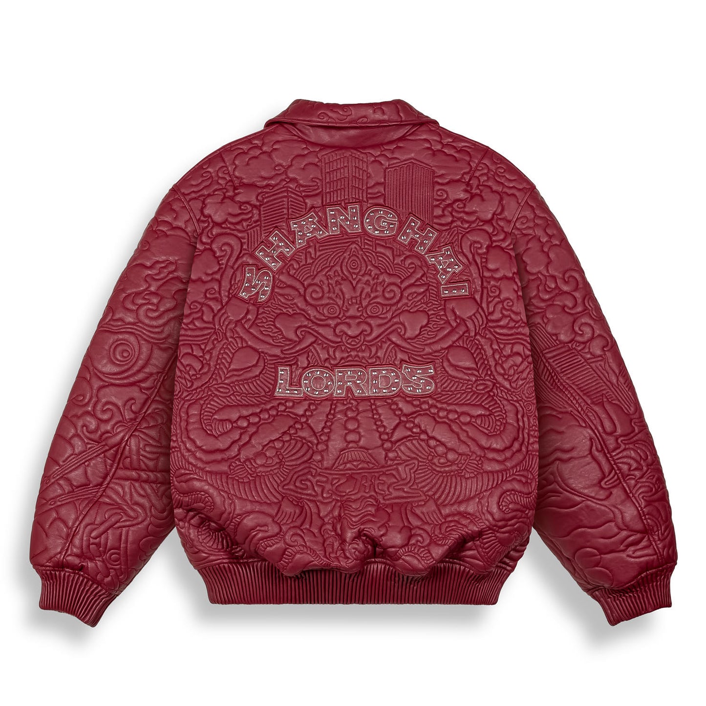 SAMPANS PU LEATHER JACKET WINE