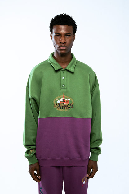 THE LOWER DEPTHS POLO SWEATSHIRT GREEN