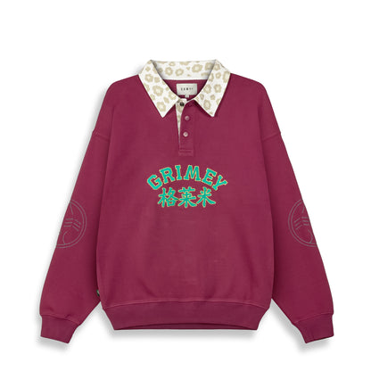 ROYAL PAW PIQUE POLO SWEATSHIRT WINE
