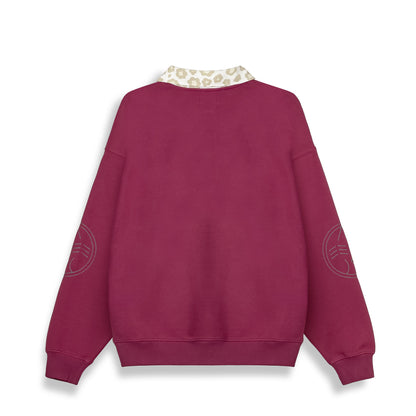 ROYAL PAW PIQUE POLO SWEATSHIRT WINE