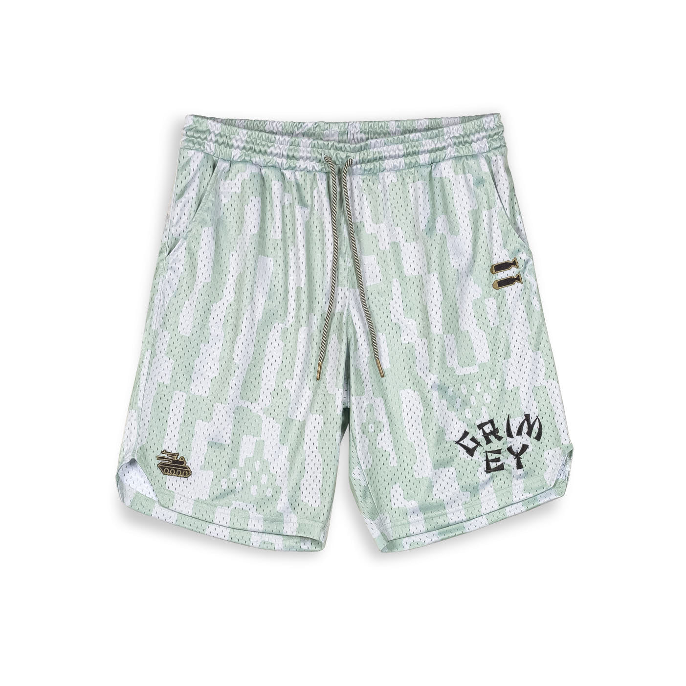 LUCKY DRAGON MESH BASKET SHORTS WHITE