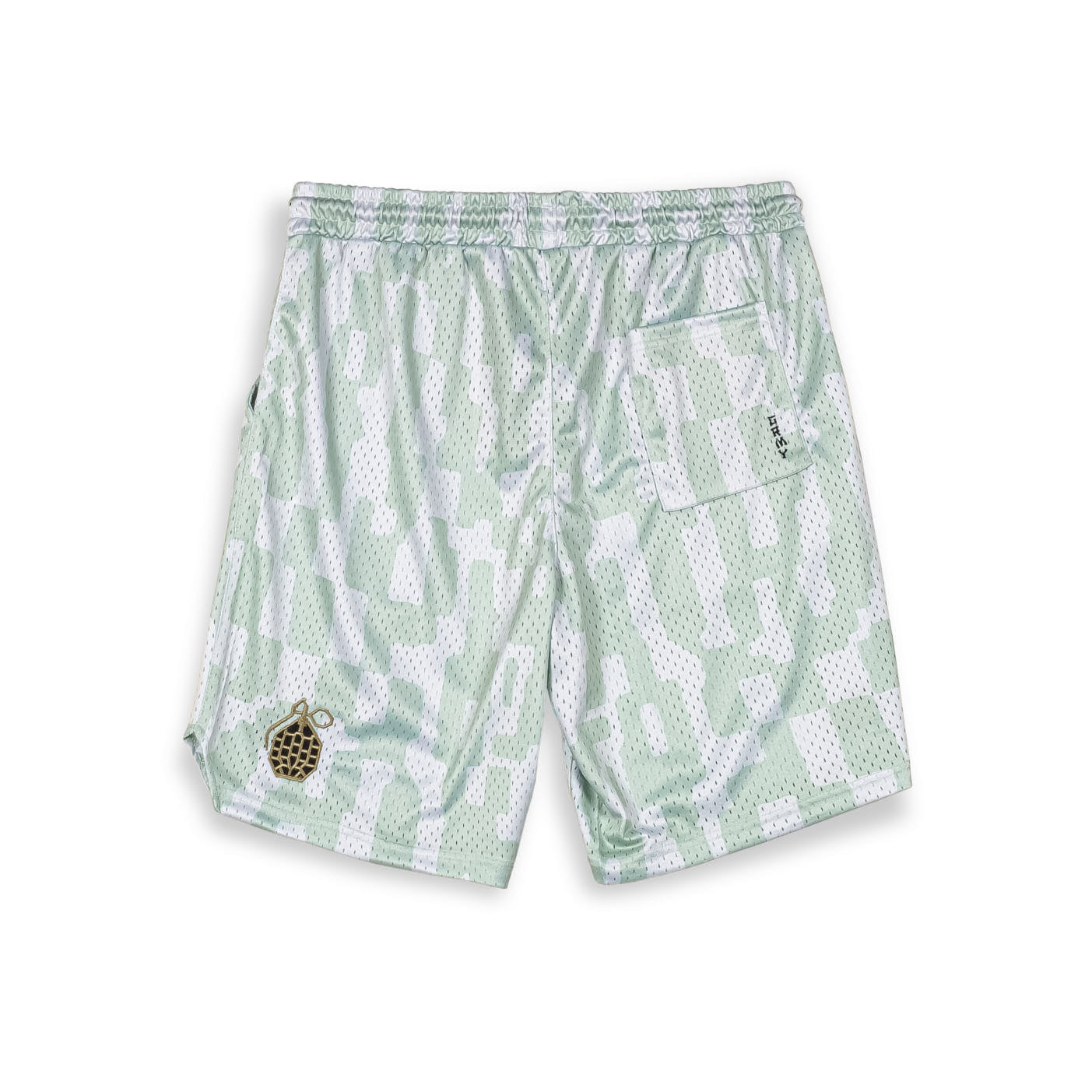 LUCKY DRAGON MESH BASKET SHORTS WHITE