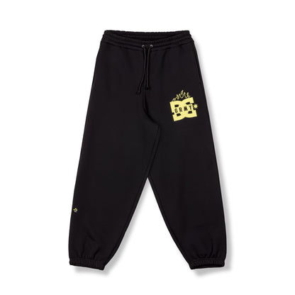 THE SWARM DC SHOES X GRIMEY BAGGY SWEATPANTS BLACK