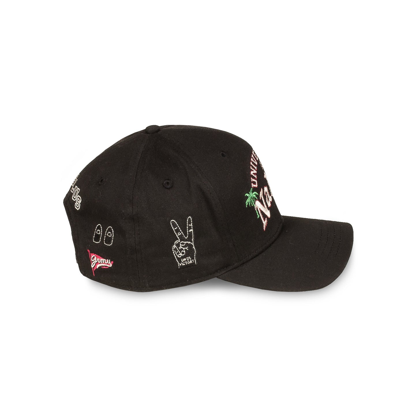 NABLUS CURVED VISOR SNAPBACK CAP BLACK