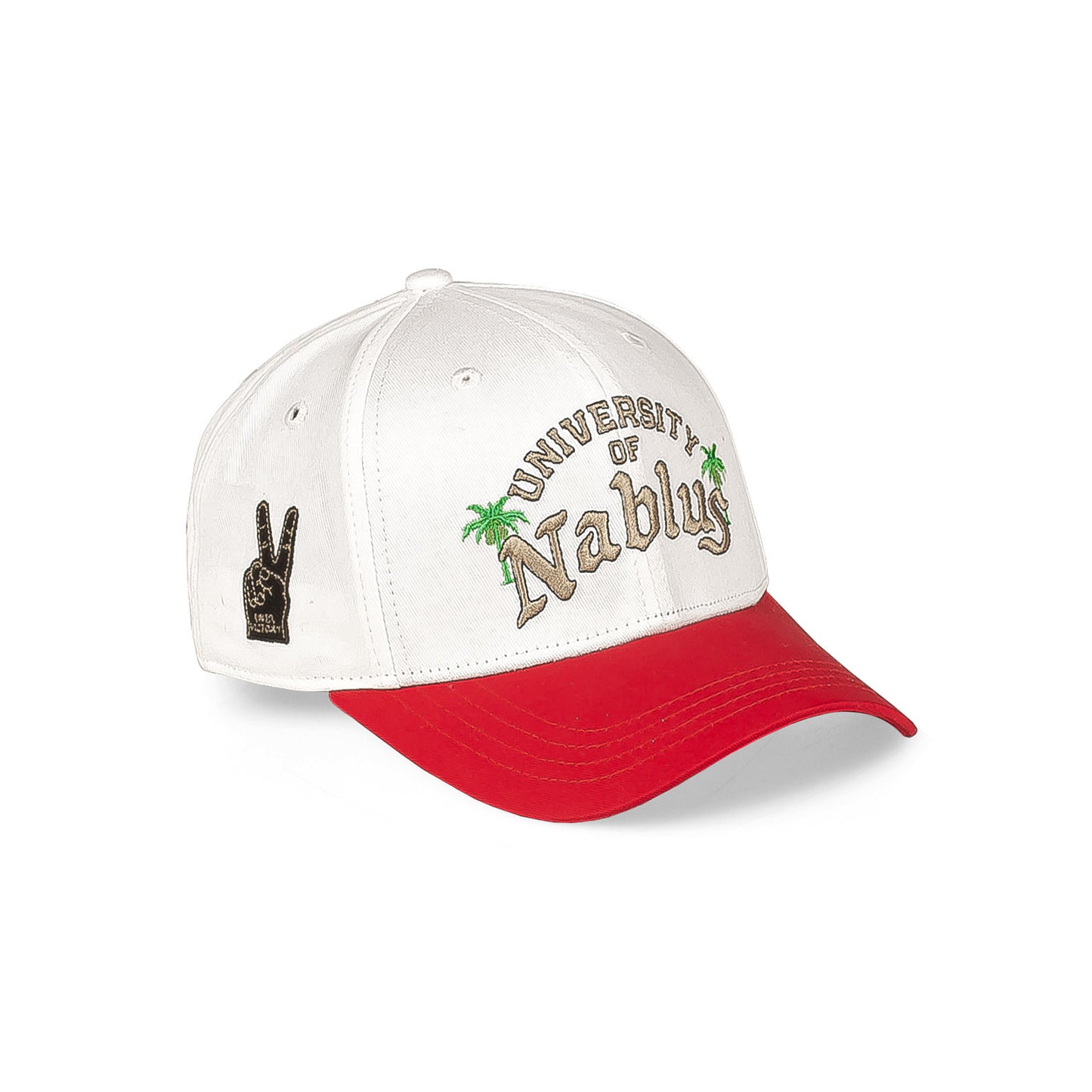 NABLUS BICOLOR CURVED VISOR SNAPBACK CAP WHITE