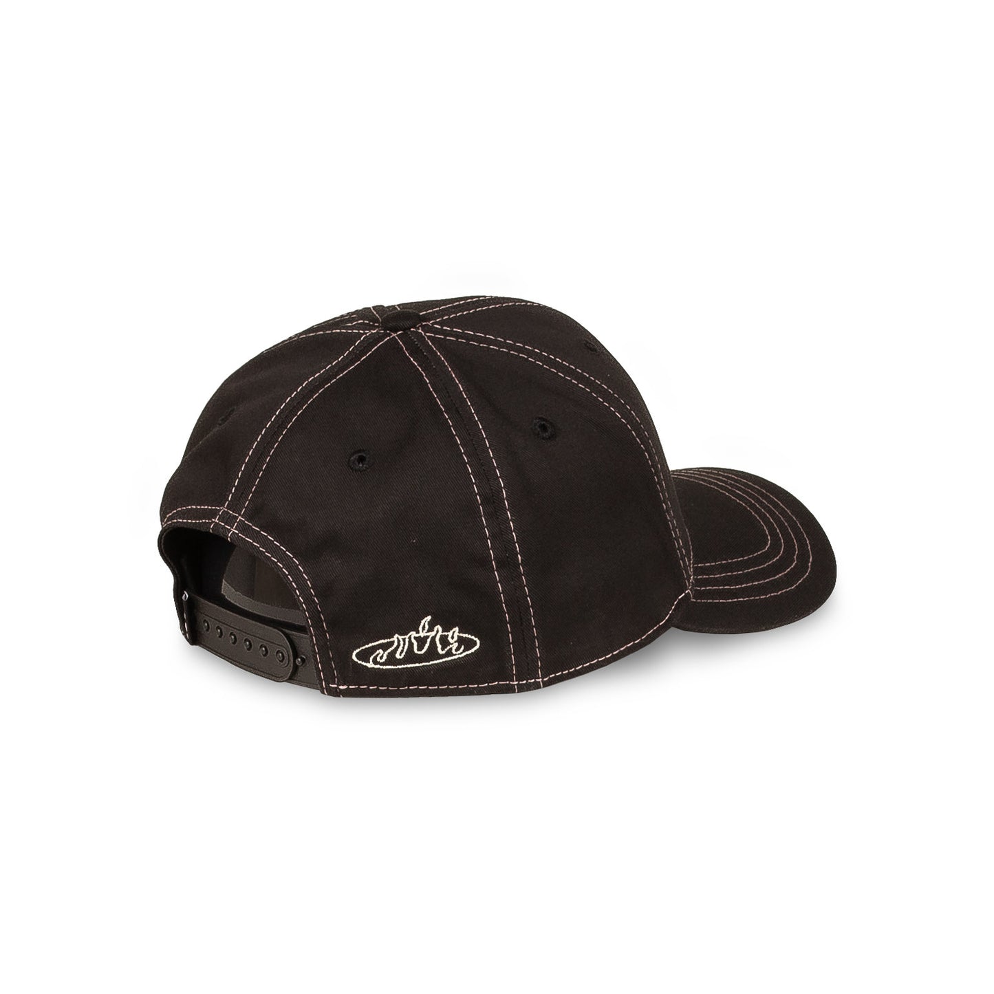 MELTED STONE CURVED VISOR SNAPBACK CAP BLACK