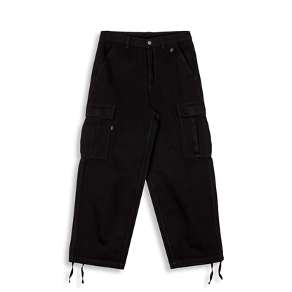 THE SHELTER REGULAR DENIM CARGO PANTS BLACK