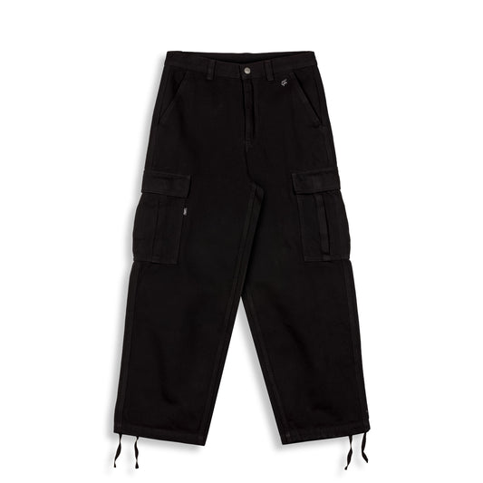 THE SHELTER REGULAR DENIM CARGO PANTS BLACK