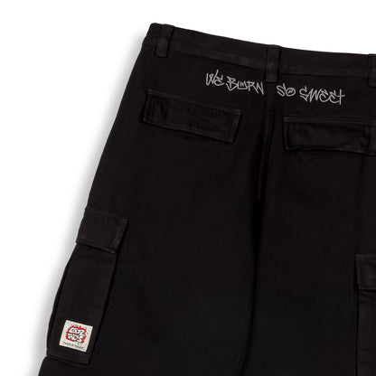 THE SHELTER REGULAR DENIM CARGO PANTS BLACK