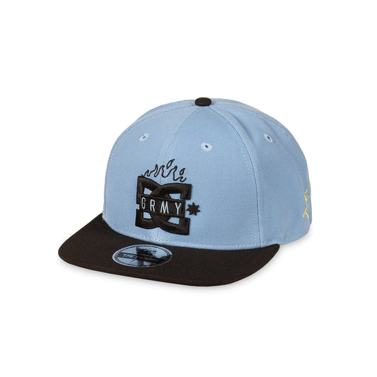 THE SWARM DC SHOES X GRIMEY FITTED CAP BLUE