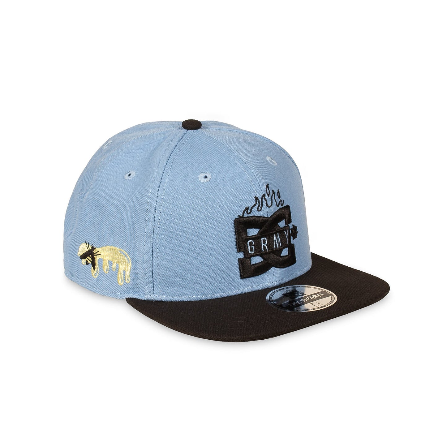 THE SWARM DC SHOES X GRIMEY FITTED CAP BLUE
