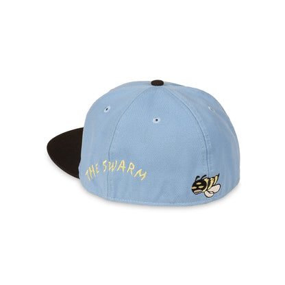 THE SWARM DC SHOES X GRIMEY FITTED CAP BLUE