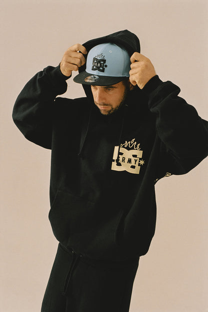 THE SWARM DC SHOES X GRIMEY FITTED CAP BLUE