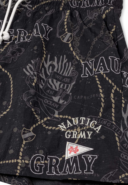 MIGHTY HARMONIST NAUTICA X GRMY NYLON SHORTS BLACK