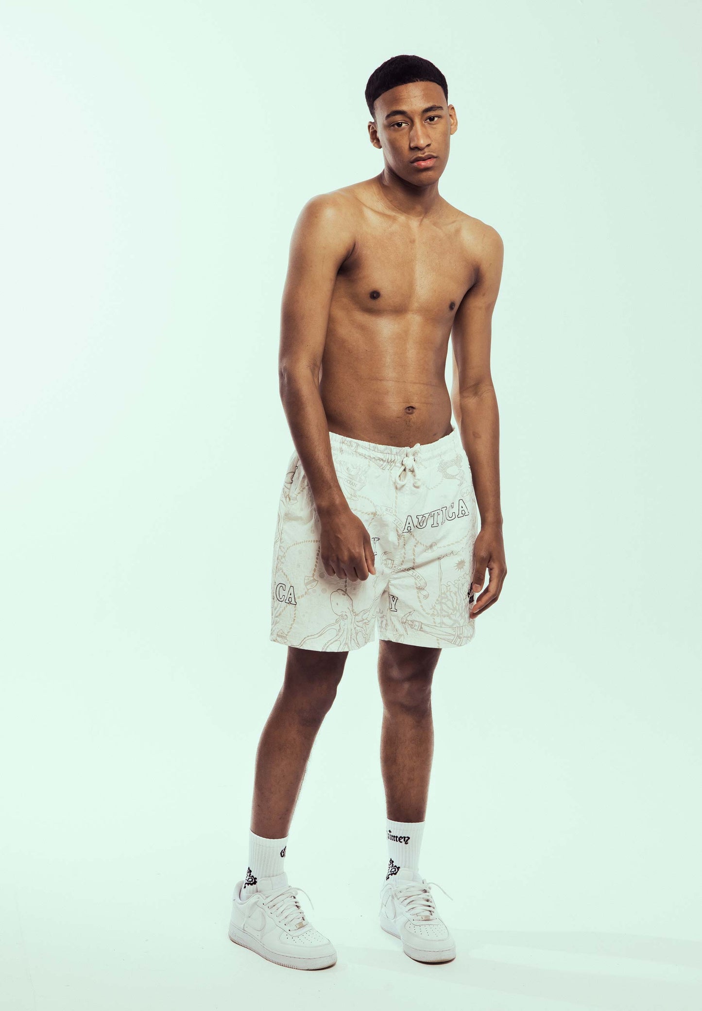 MIGHTY HARMONIST NAUTICA X GRMY NYLON SHORTS WHITE