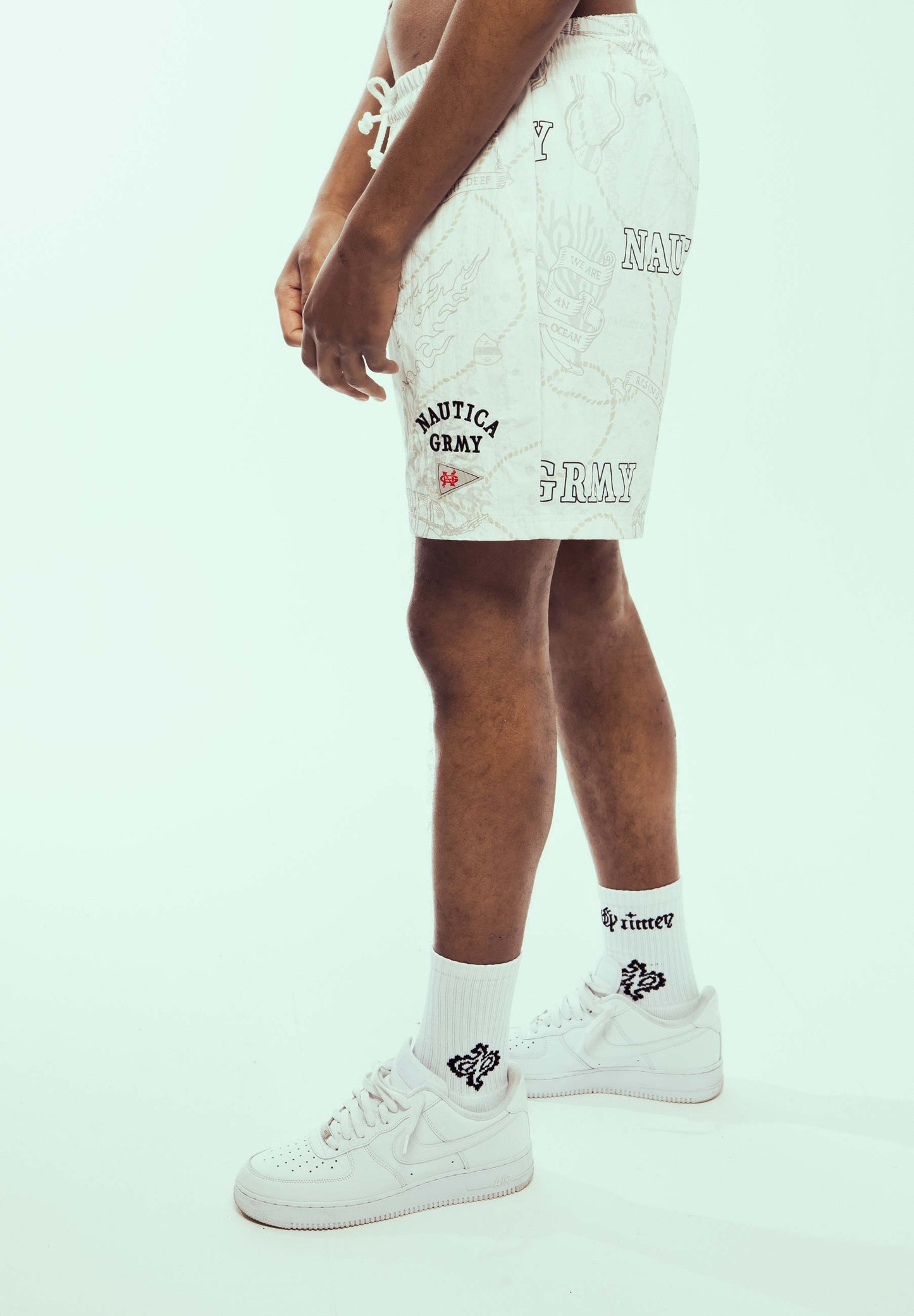 MIGHTY HARMONIST NAUTICA X GRMY NYLON SHORTS WHITE