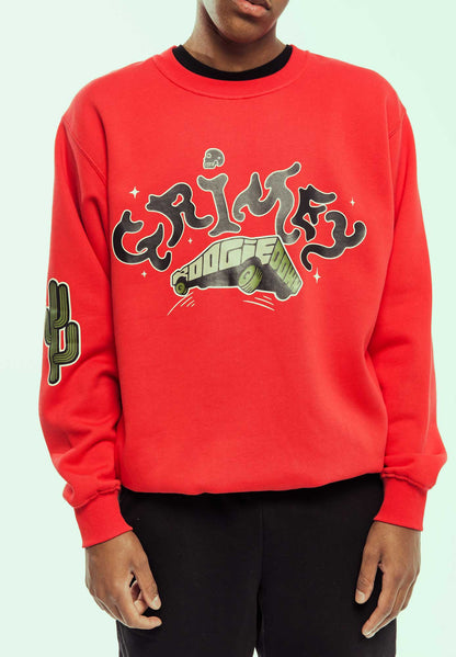 CAUSING PANIC THE CHARLESTON BLVD VINTAGE CREWNECK RED