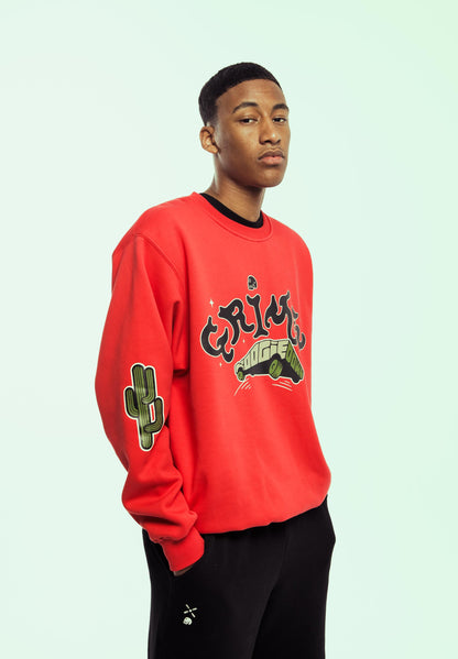 CAUSING PANIC THE CHARLESTON BLVD VINTAGE CREWNECK RED