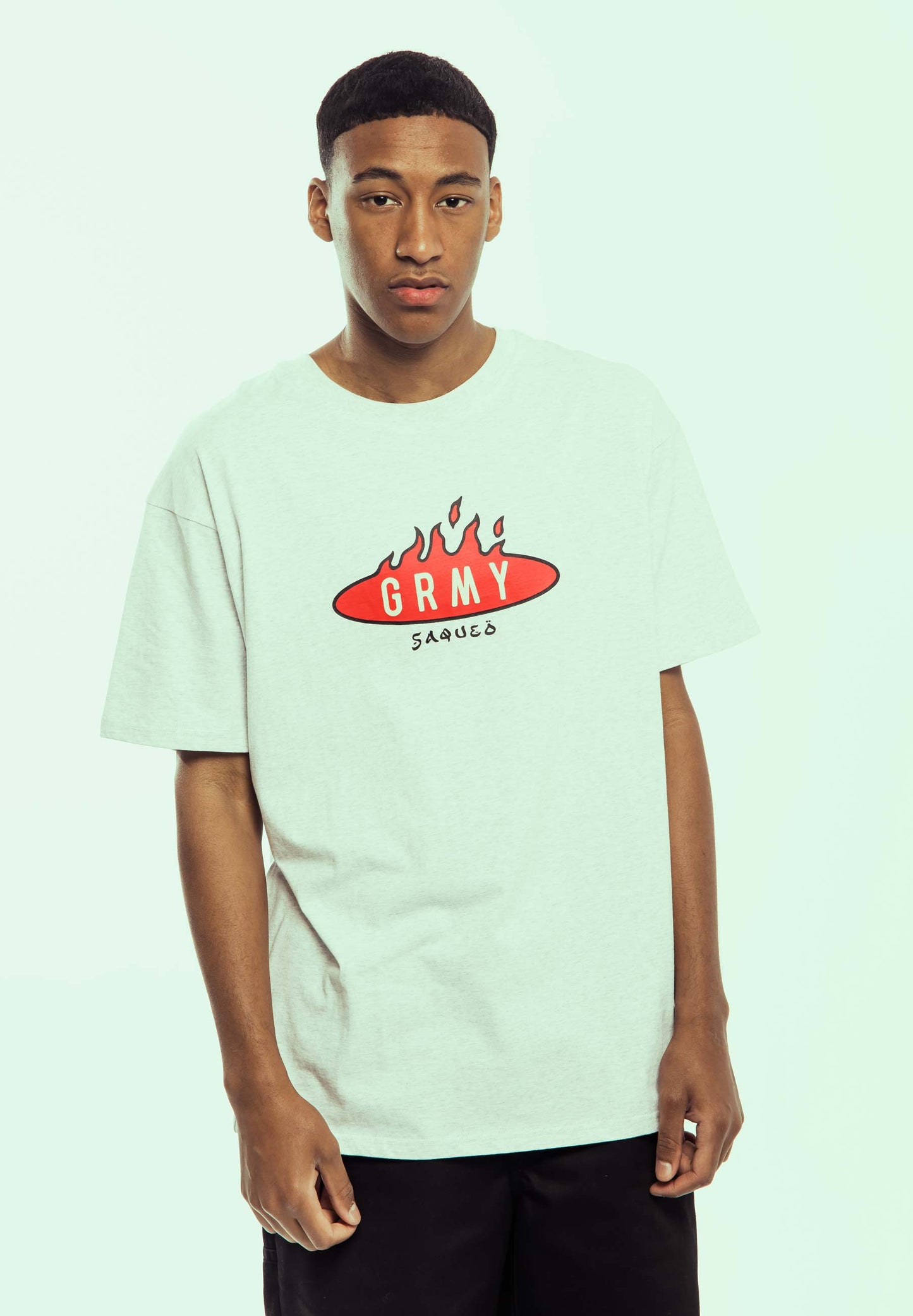 BURN IN FLAMES REGULAR TEE SPORT GREY