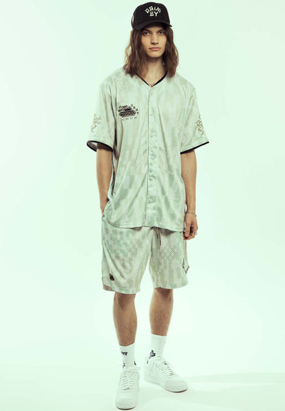 LUCKY DRAGON MESH BASEBALL JERSEY WHITE