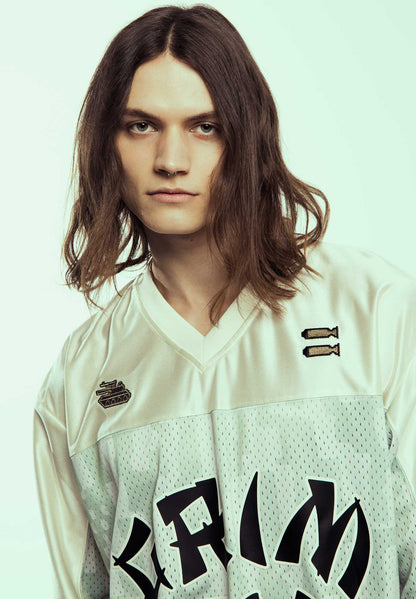 LUCKY DRAGON MESH FOOTBALL JERSEY WHITE