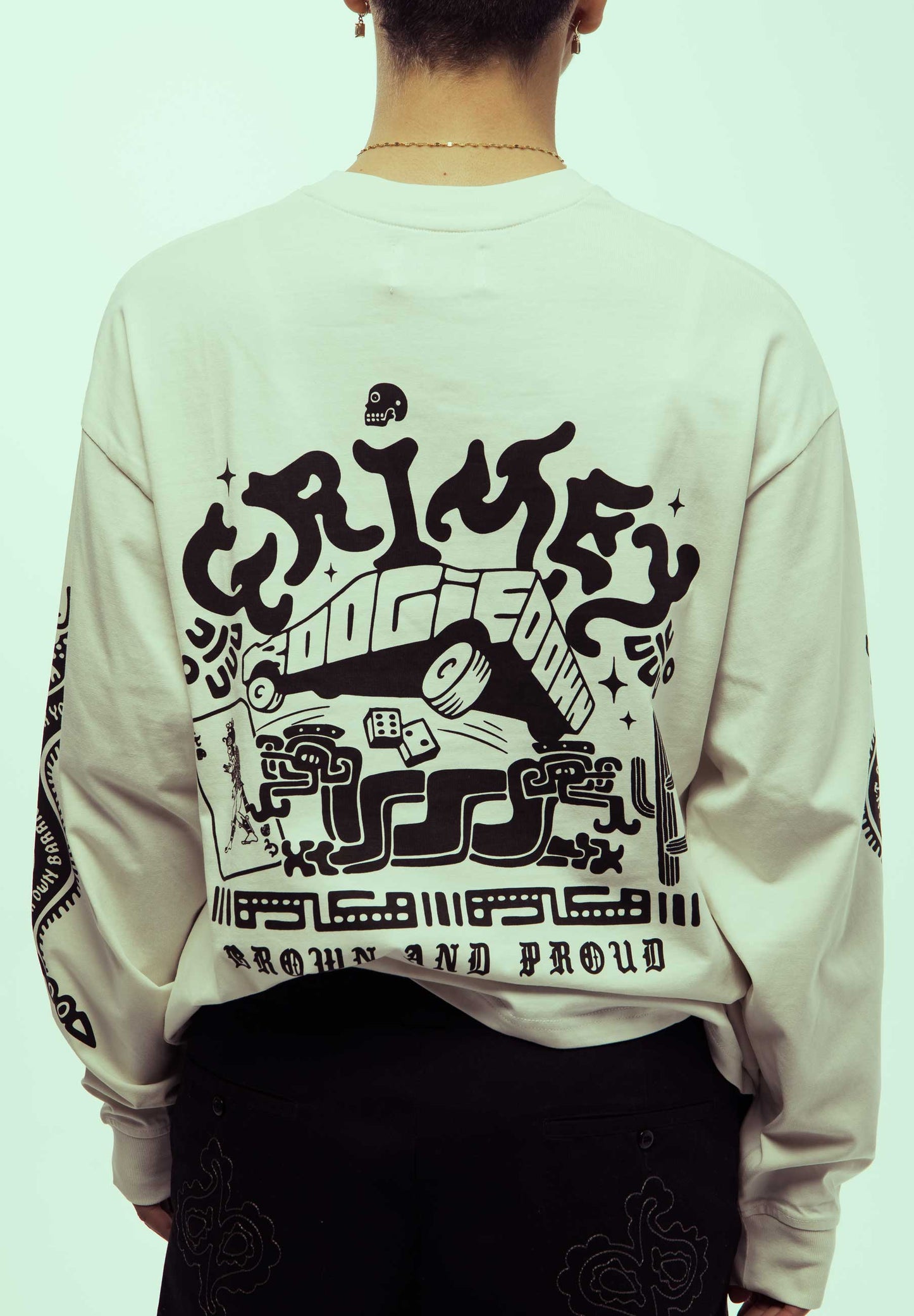 CAUSING PANIC LONG SLEEVE TEE OFF WHITE