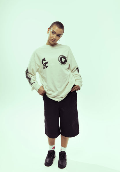 CAUSING PANIC LONG SLEEVE TEE OFF WHITE