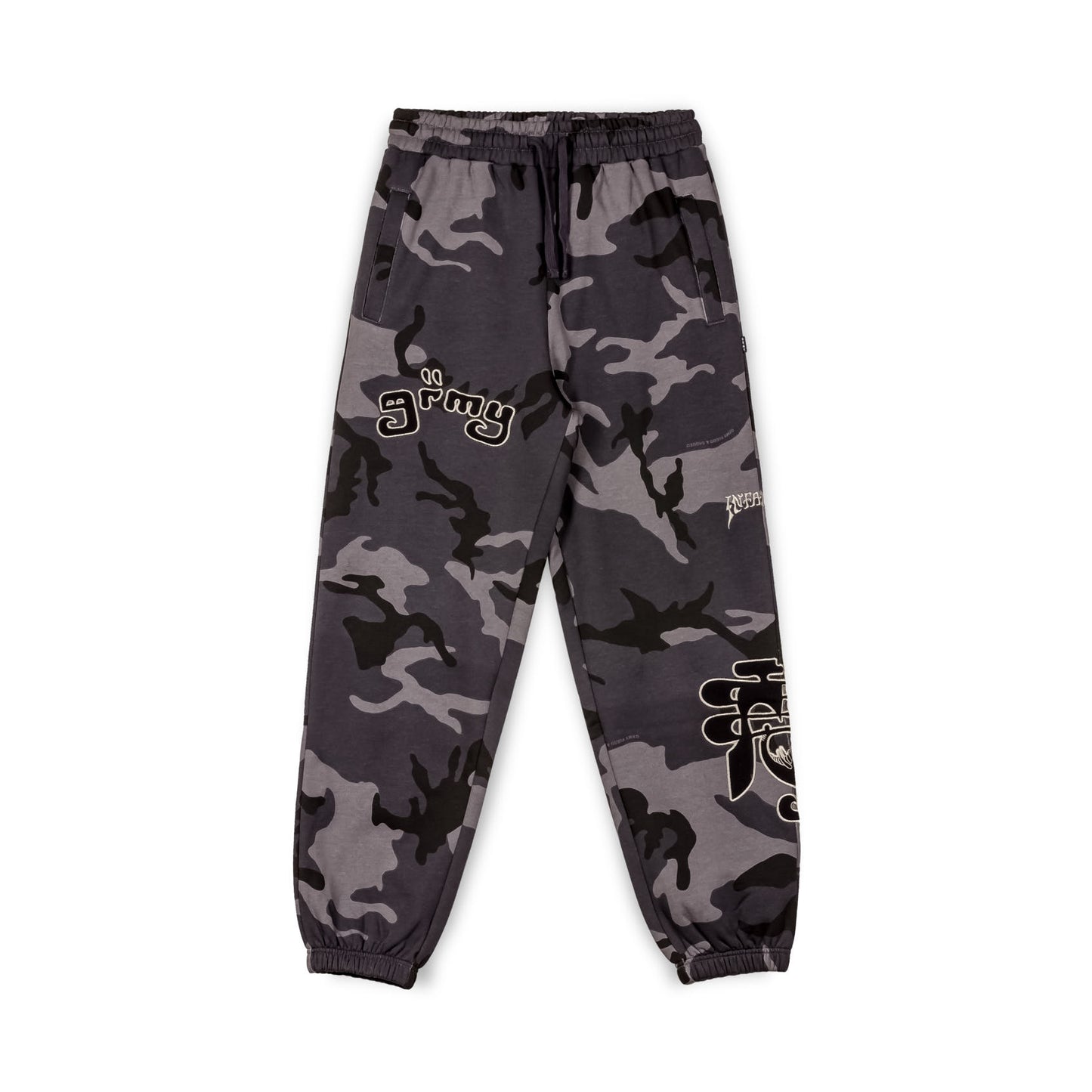 ALL OVER PRINT TUSKER TEMPLE SWEATPANTS BLACK