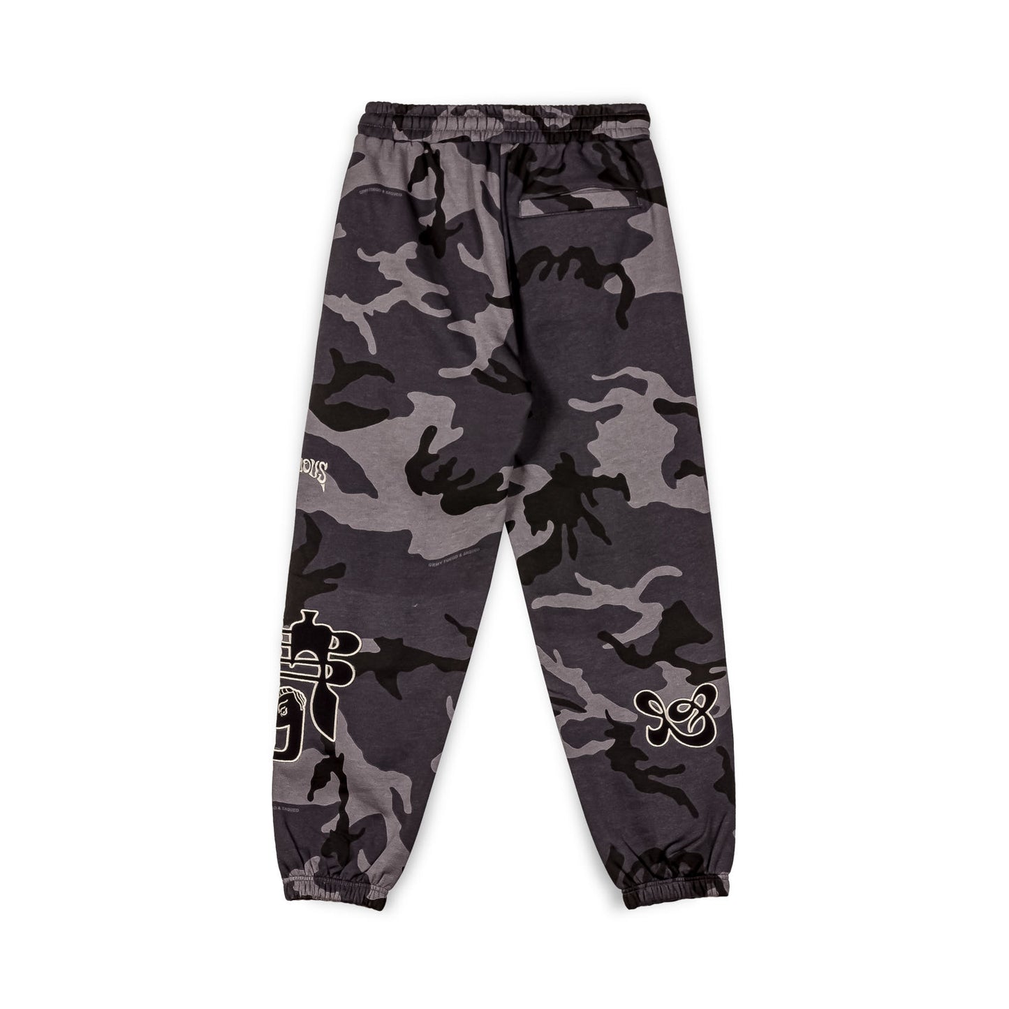 ALL OVER PRINT TUSKER TEMPLE SWEATPANTS BLACK