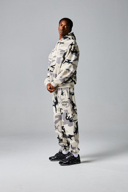 FOLLOW THE DOLLAR CAMO SWEATPANTS WHITE CAMO