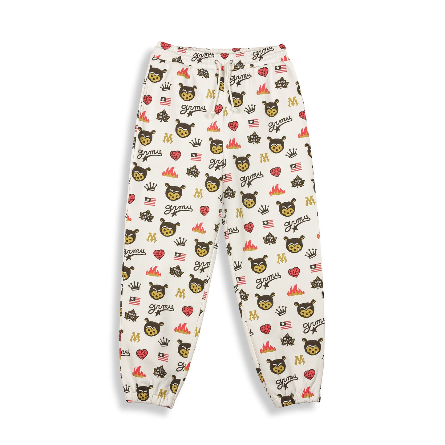 MUD'S THE RESIDENCE BEAR SWEATPANTS OFF WHITE