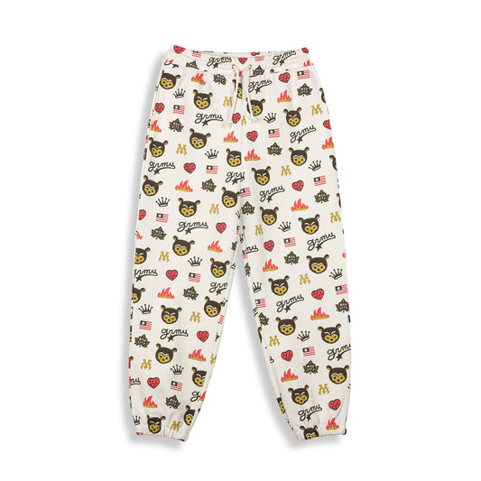 MUD'S THE RESIDENCE BEAR SWEATPANTS OFF WHITE