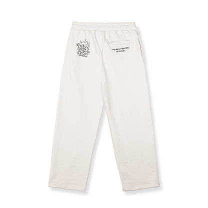 THE SHELTER WIDE LEG WE BURN SO SWEET SWEATPANTS OFF WHITE