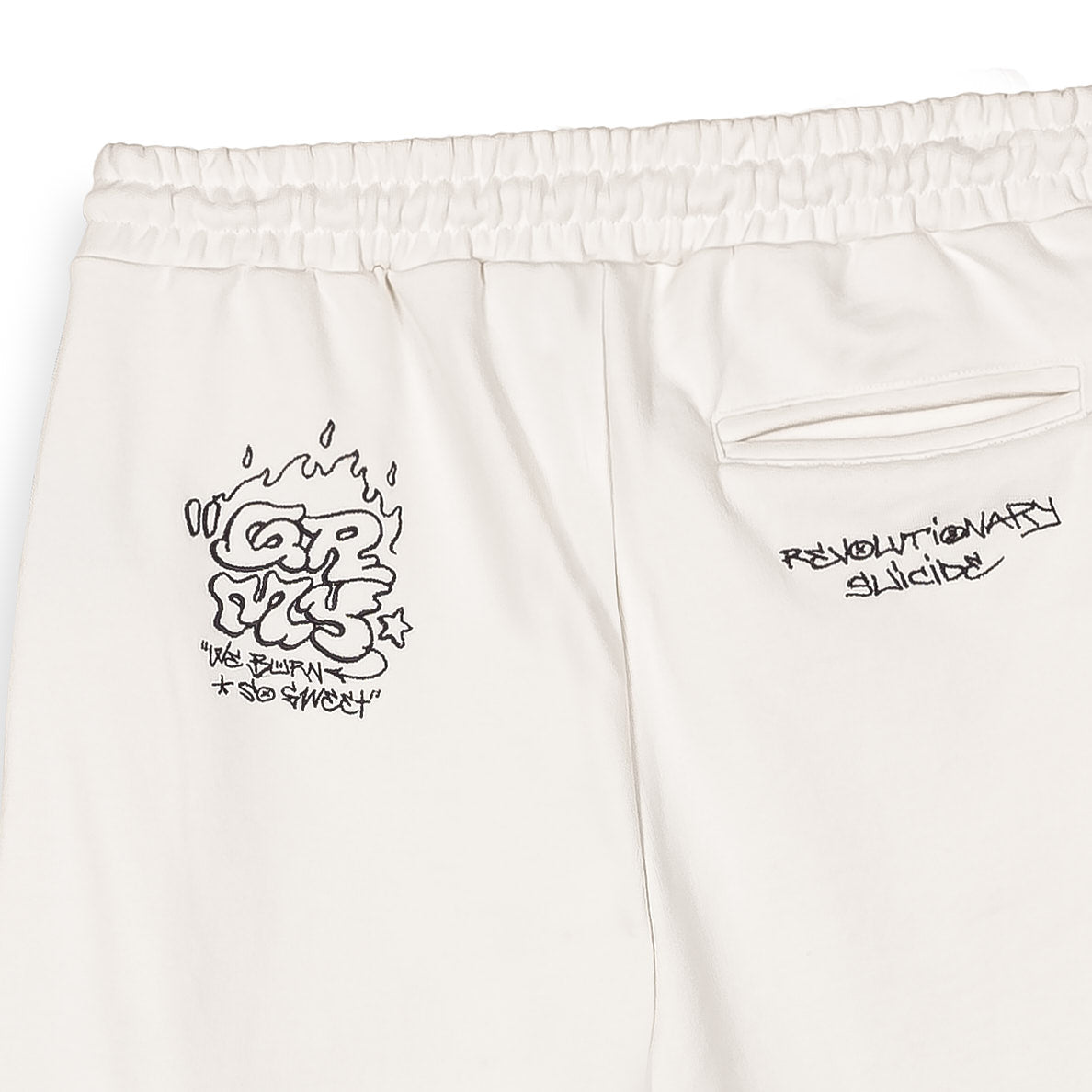 THE SHELTER WIDE LEG WE BURN SO SWEET SWEATPANTS OFF WHITE